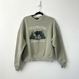 Forever 21 Green Yellowstone Crewneck Sweater